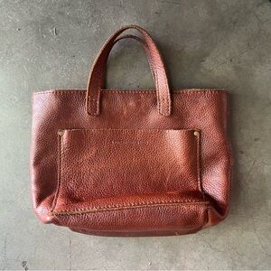 Portland Leather Brown Pebbled Leather Mini Tote